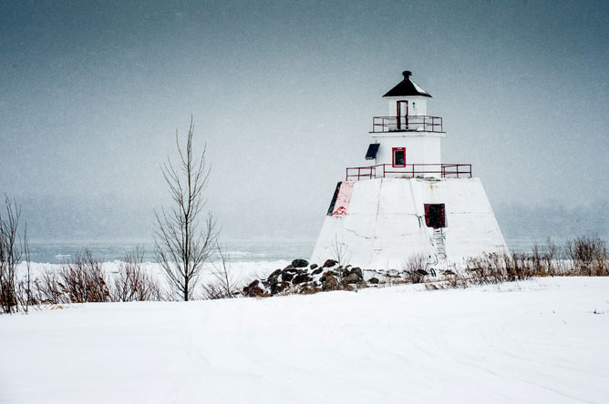 Phare de l'Île du Moine en hiver