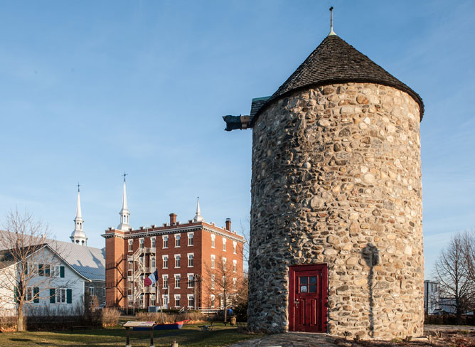 Door of the Old Stone Mill in Saint-Grégoire